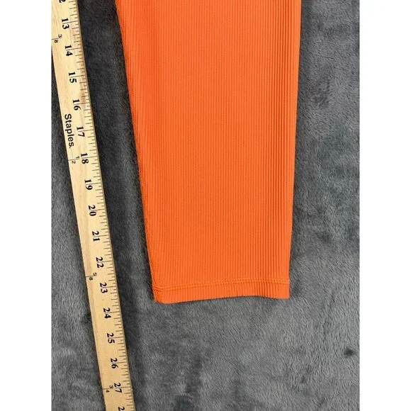 Athleta Alicia Keys Colab Women's Pull On Ribbed Orange Leggings Plus Size 3X - Picture 7 of 7